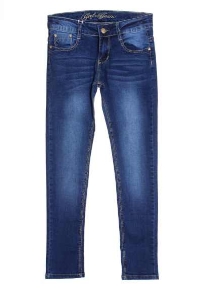 Джинсы для девочки, артикул: AU81021, цвет - джинсовый