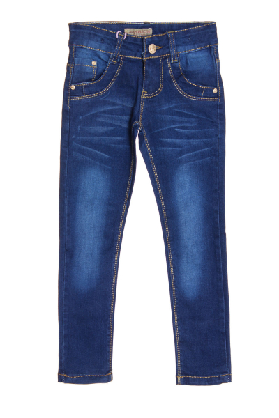 Джинсы для девочки, артикул: AU85011, цвет - джинсовый