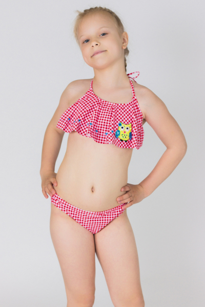 Купальник детский, артикул: FWW0024, цвет - красный